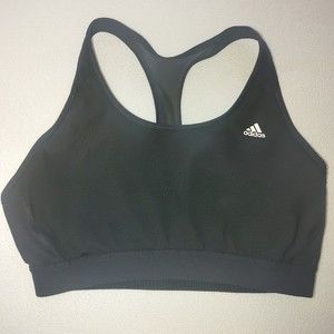 Adidas Women's Black Sports Bra Size Large Mesh Back Logo